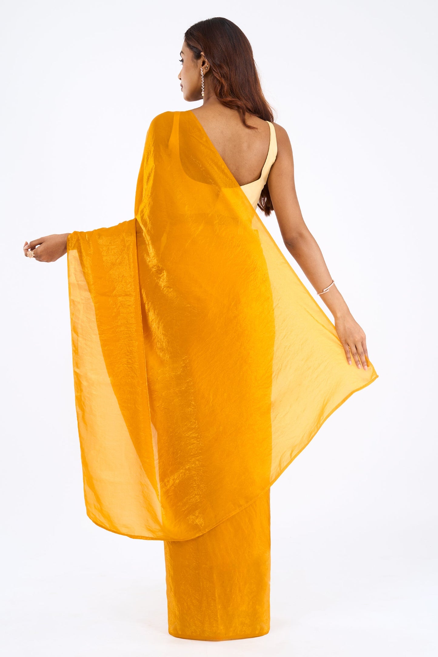 Irya Mustard Pre-Draped Saree