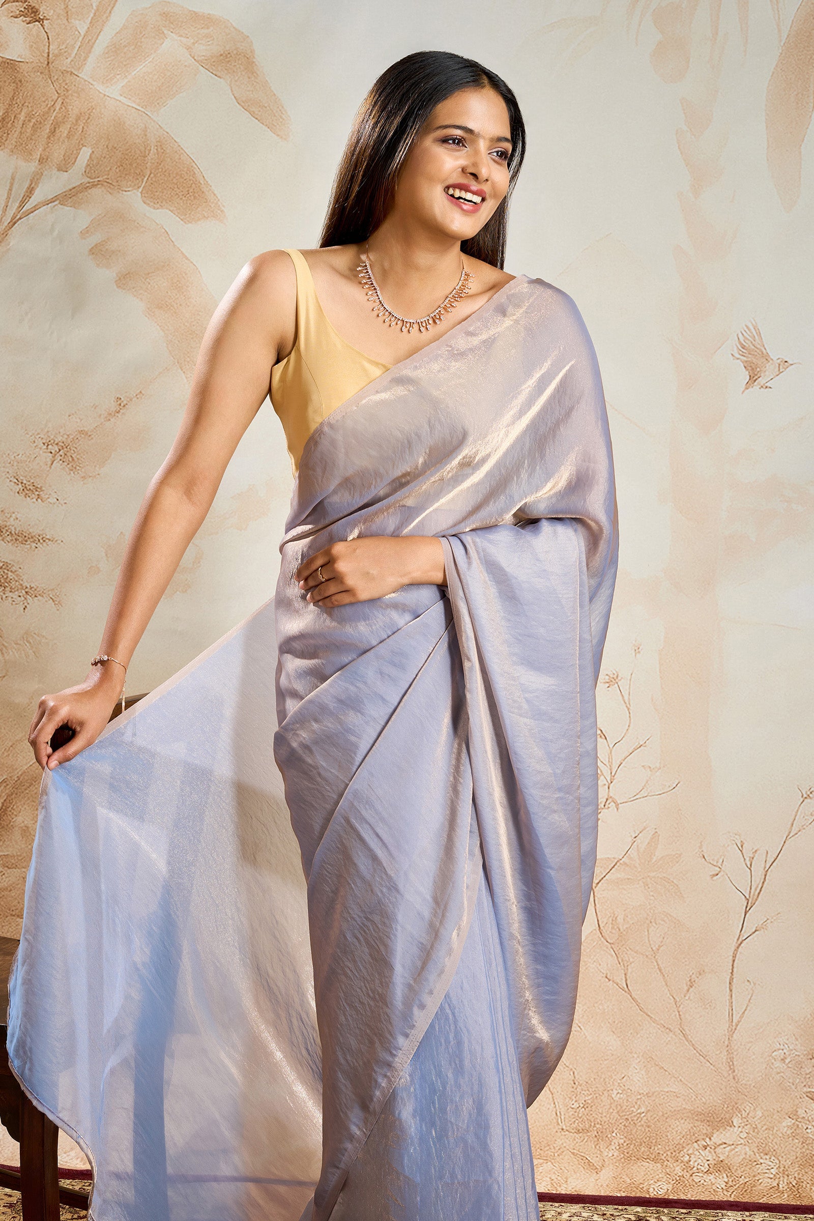 Girika Lilac Pre-Draped Saree