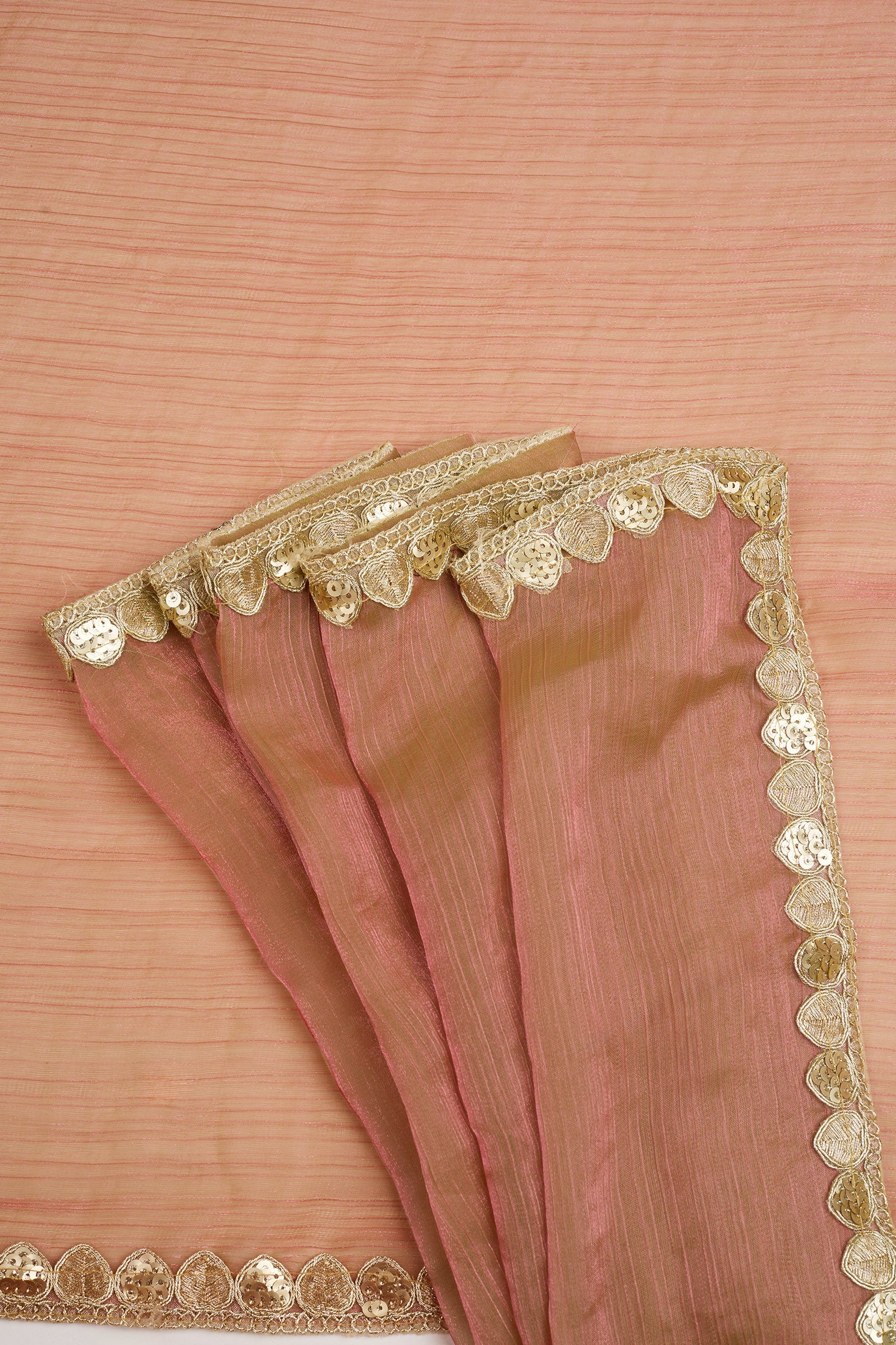 Sharvika Onion Pink Shimmer Chiffon Saree