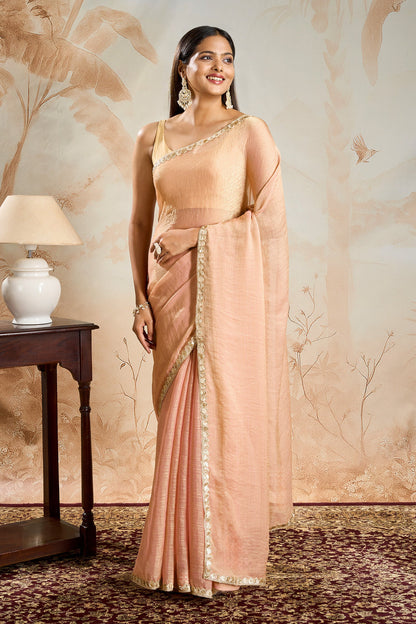 Pragnya Pastel pink Shimmer Chiffon Saree