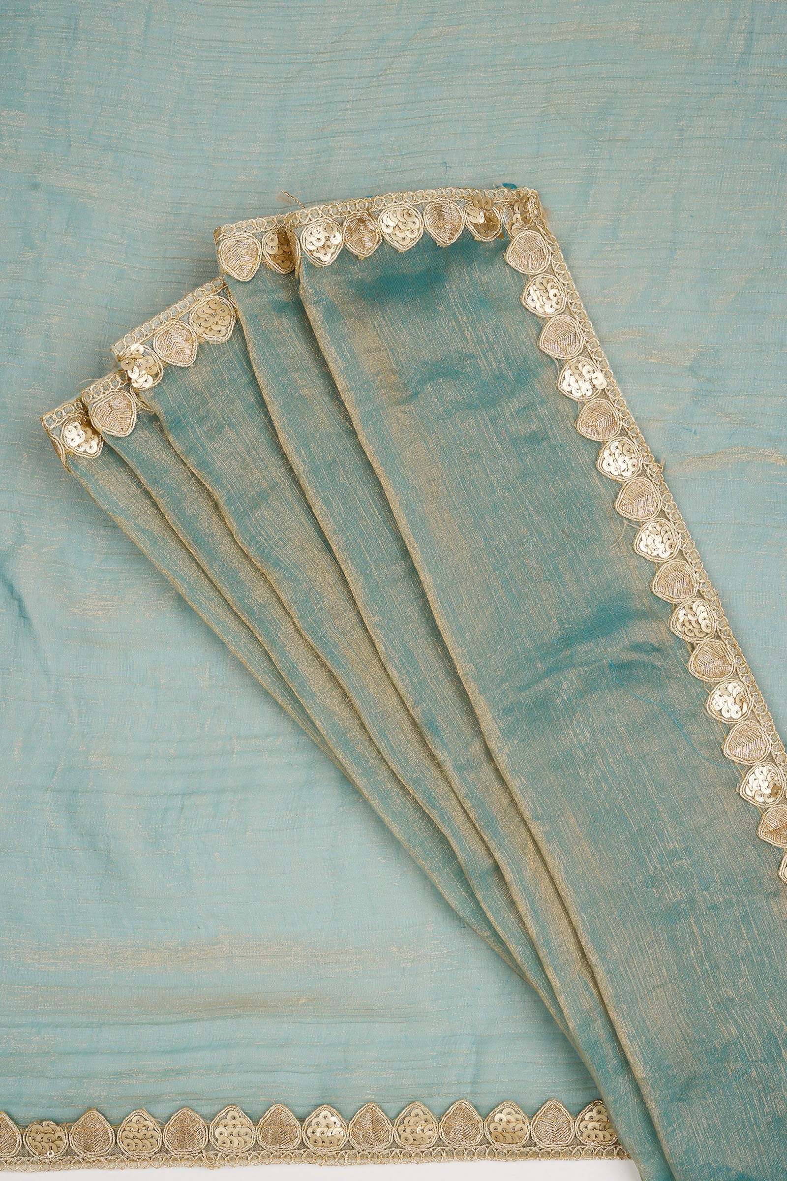 Deetya Blue Shimmer Chiffon Saree