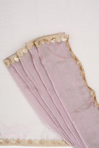 Trilaya Lilac Shimmer Chiffon Saree