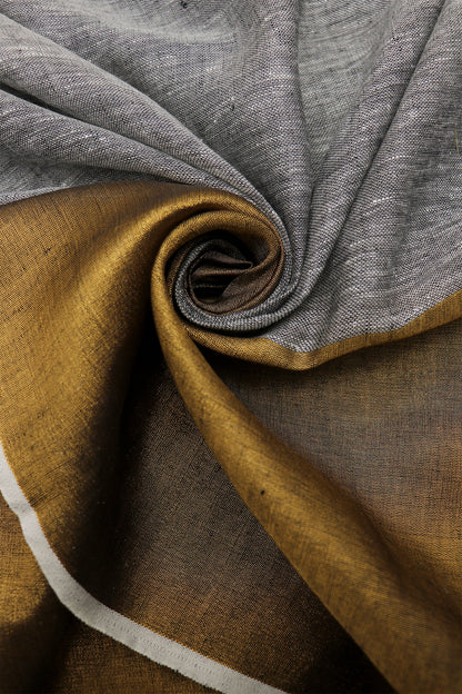 Teejh Mystic Golden Linen Mahapar Saree