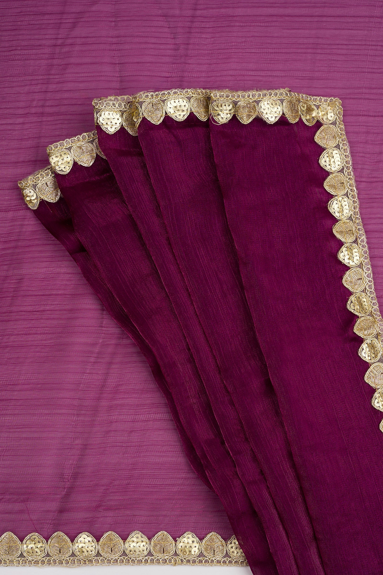 Harshika Magenta Shimmer Chiffon Saree