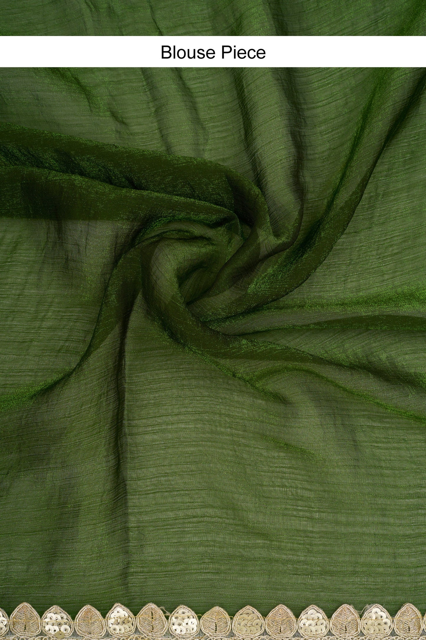 Rajnavi Olive Green Shimmer Chiffon Saree