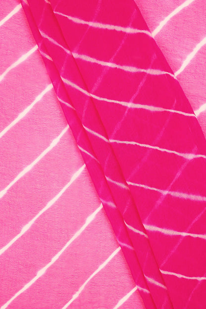 Teejh Pyaazi  Chiffon Onion Pink Leheriya Saree