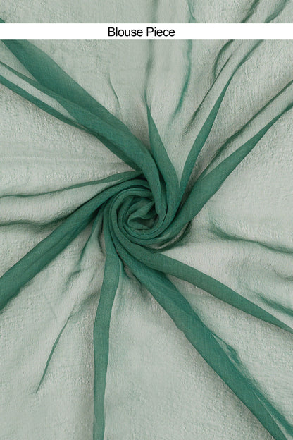 Teejh Saawan Chiffon Dark Green Leheriya Saree