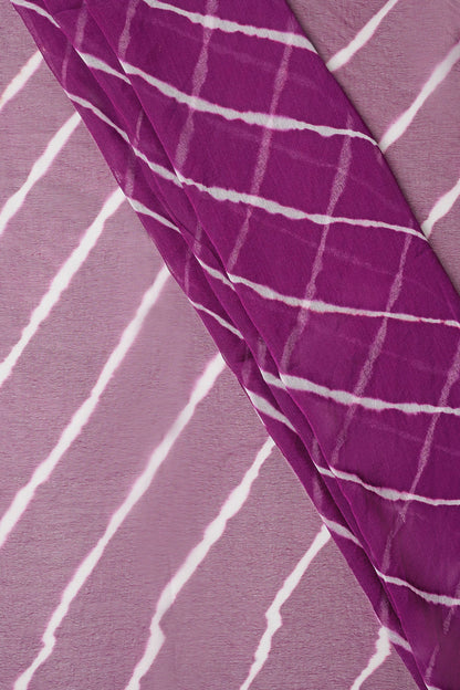 Teejh Sparsh Chiffon Purple Leheriya Saree