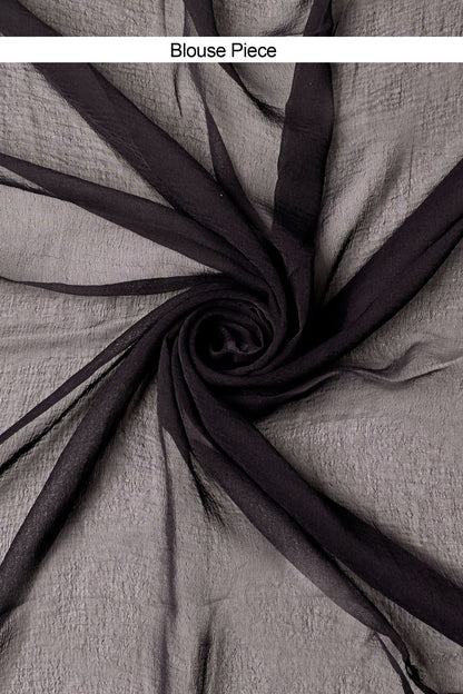 Teejh Kal Chiffon Black Leheriya Saree