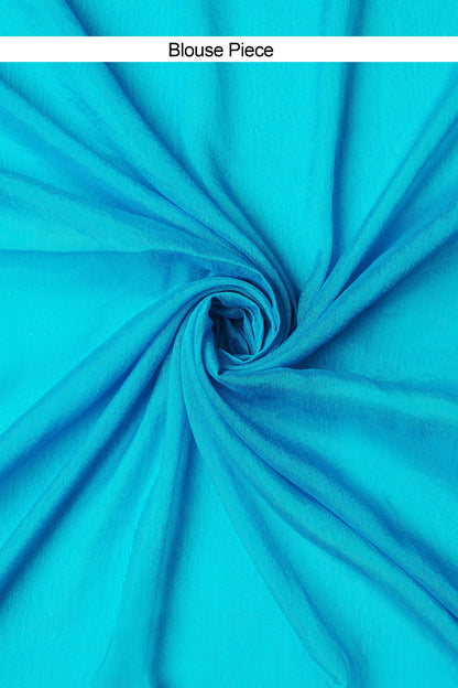 Teejh Samudra Chinon Dark Blue and Light Blue Leheriya Saree