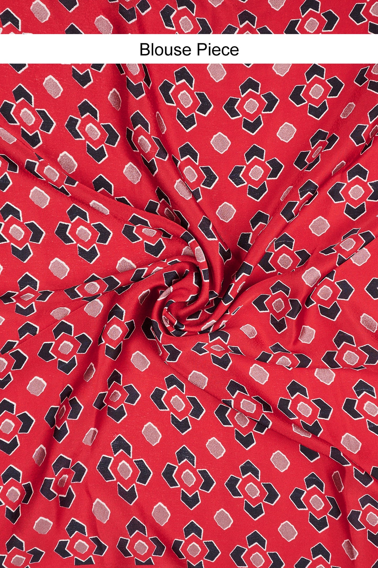 Teejh Niha  Grey and Red Digital Print Modal Silk Saree