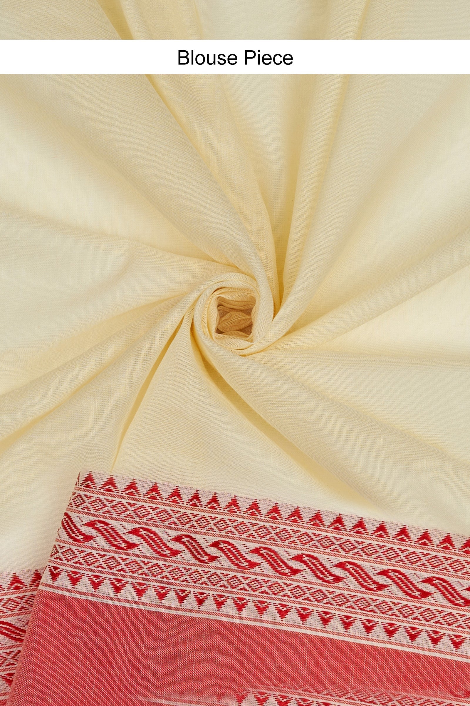 Teejh Mahishmardini  OffWhite & Red Cotton Saree