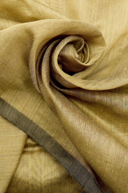 Teejh Luminous Golden and Pink Khadi Cotton Silk Saree