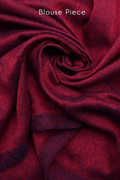 Teejh Salvia Red Mulmul Cotton Saree