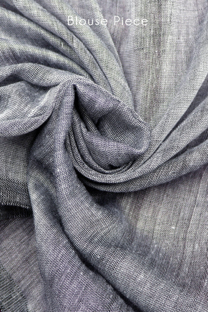 Teejh Raisin Purple and Grey Mulmul Cotton Saree