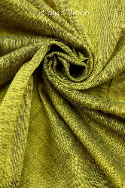 Teejh Parakeet Green and Blue Mulmul Cotton Saree