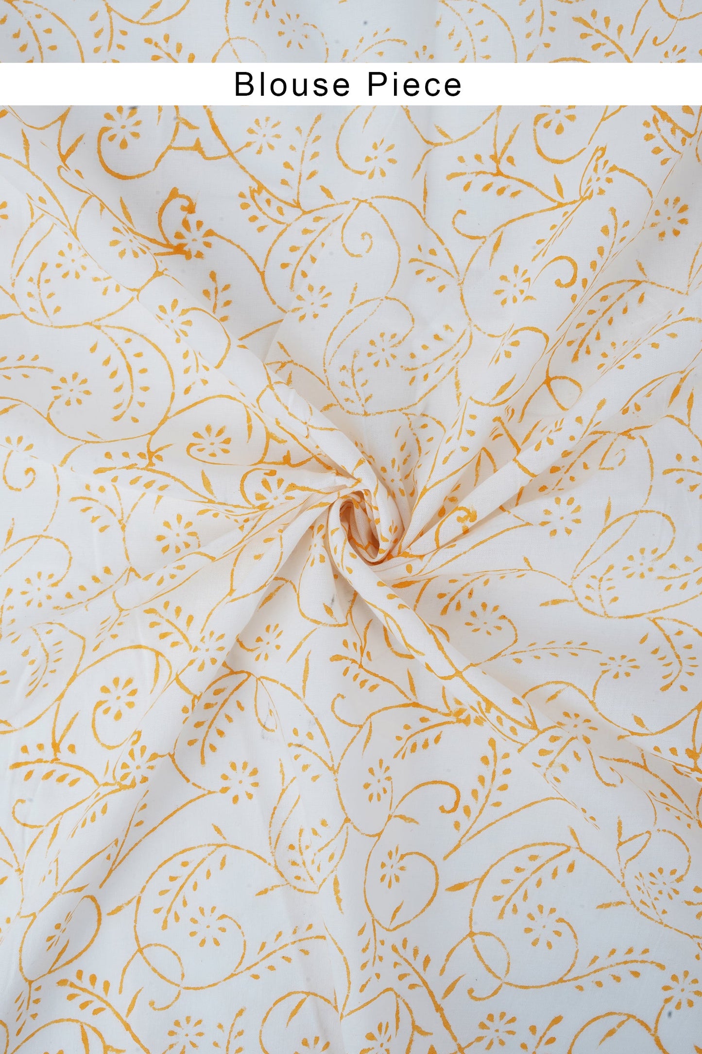 Teejh Veena White and Orange Kota Saree With Blouse Piece