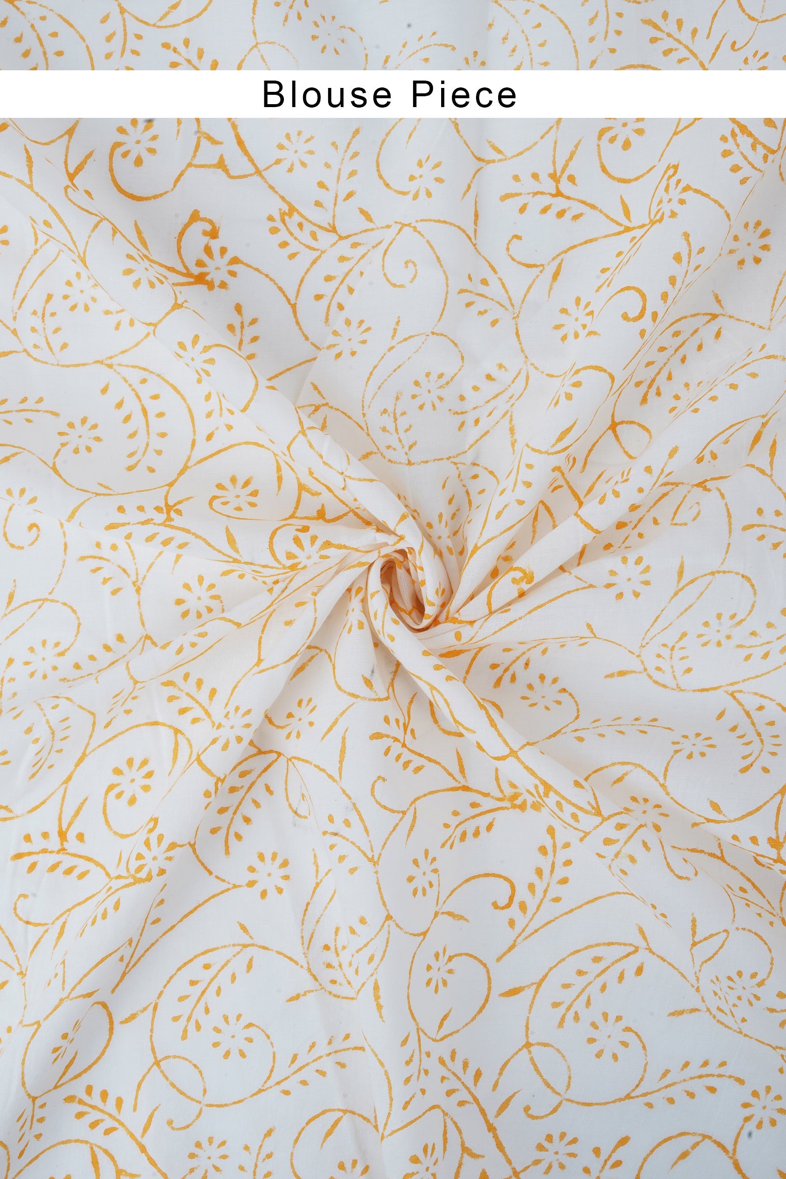 Teejh Veena White and Orange Kota Saree With Blouse Piece