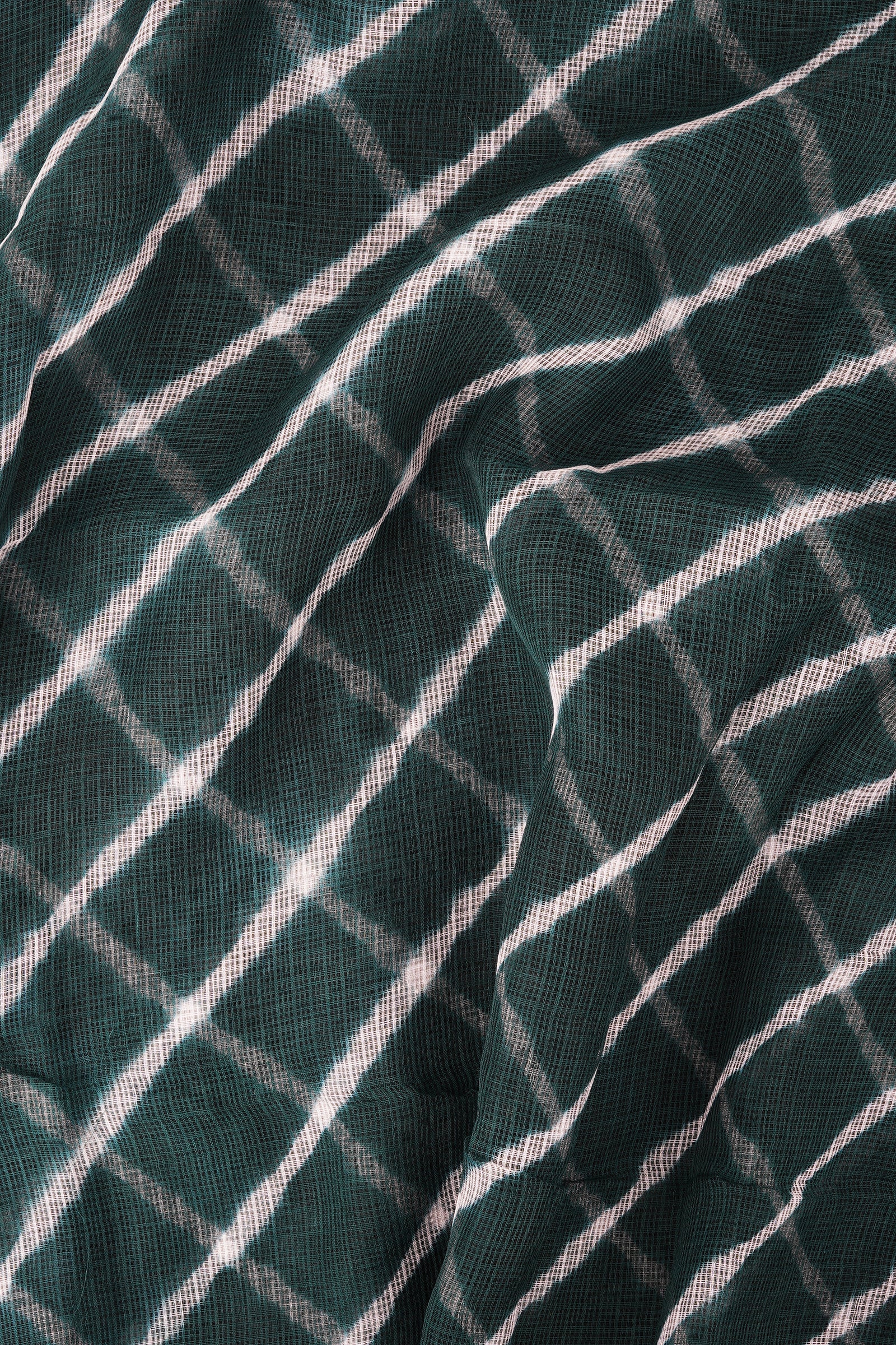 Teejh Aadia Dark Green Kota Leheriya Saree with Blouse Piece