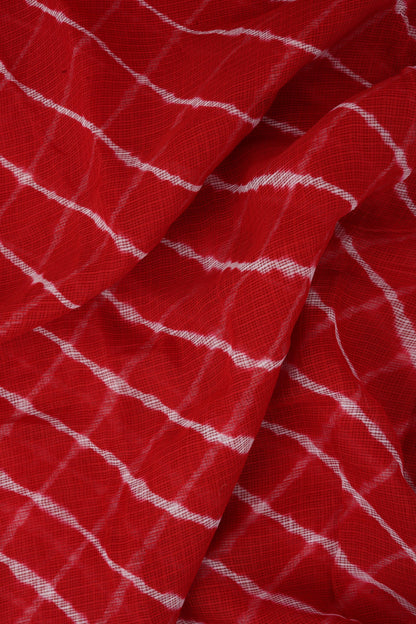 Teejh Aaisha Maroon Kota Leheriya Saree with Blouse Piece