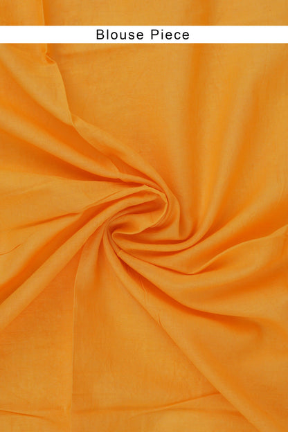 Teejh Eshika Yellow Kota Leheriya Saree with Blouse Piece