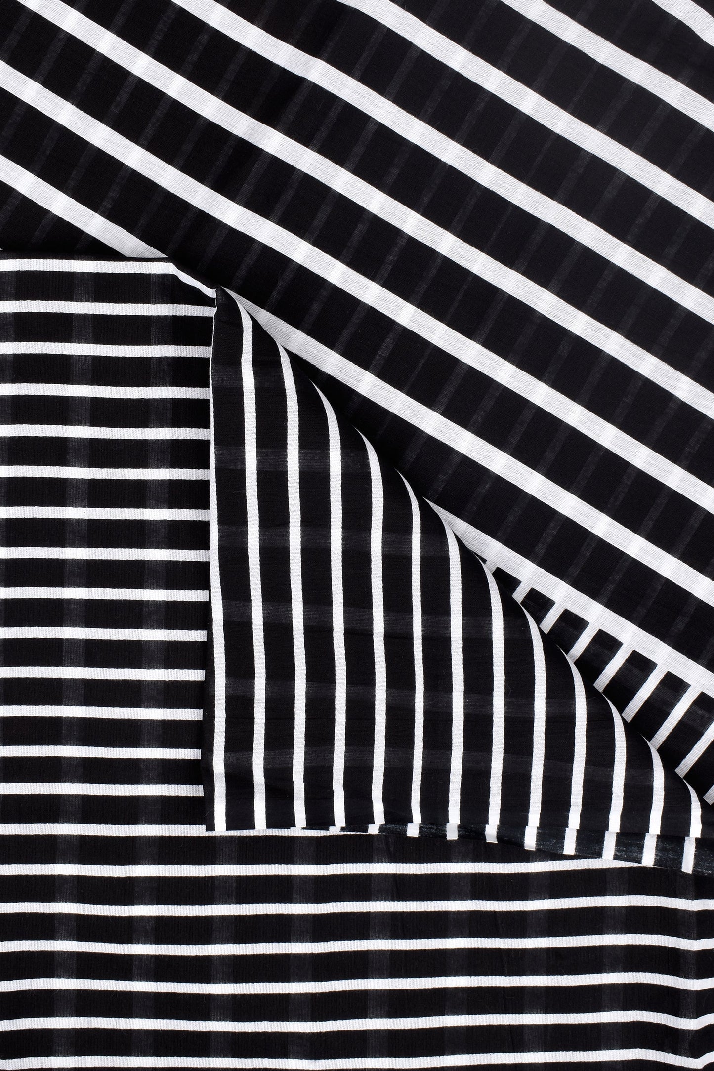 Teejh Liya Black Cotton Saree with Blouse Piece