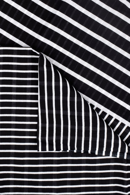Teejh Liya Black Cotton Saree with Blouse Piece