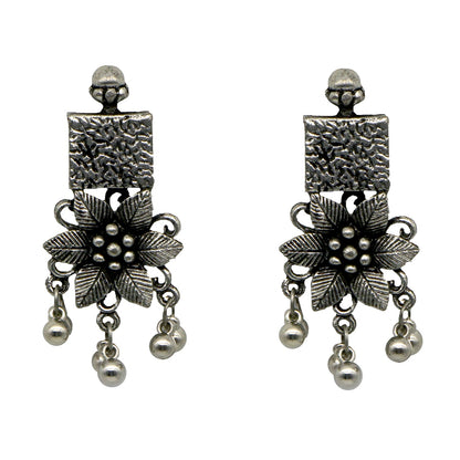 Teejh Khushi Ghungroo Silver Oxidised Necklace Set