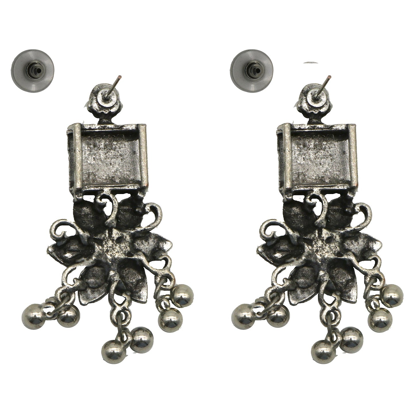 Teejh Khushi Ghungroo Silver Oxidised Necklace Set