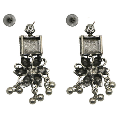 Teejh Khushi Ghungroo Silver Oxidised Necklace Set