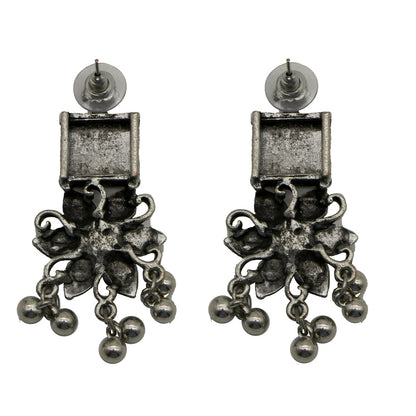 Teejh Khushi Ghungroo Silver Oxidised Necklace Set