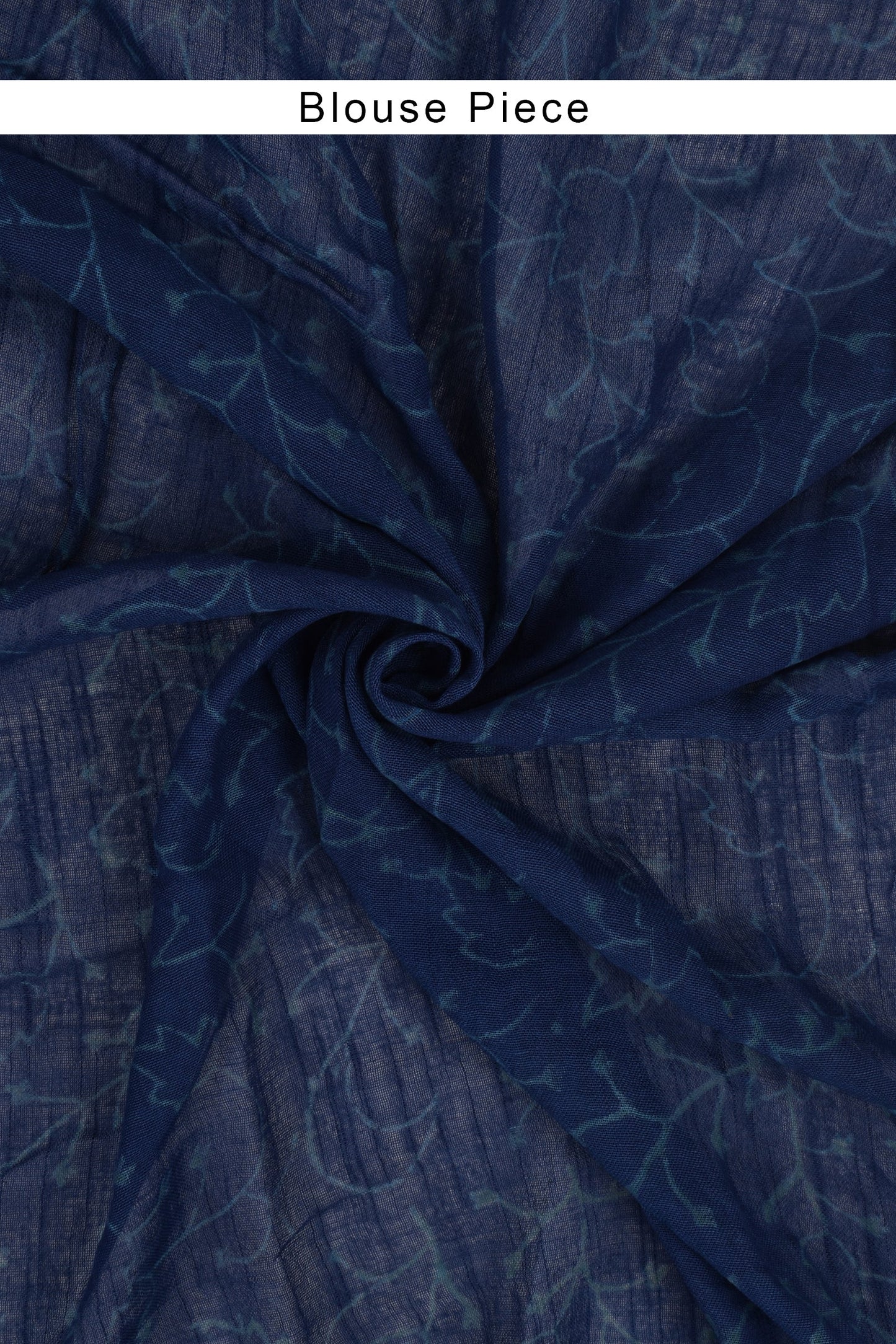 Teejh Gaurangi Indigo Print Linen Saree With Blouse Piece