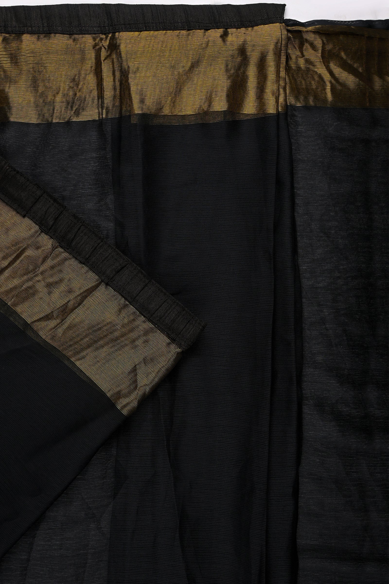 Teejh Sanah Black Chiffon Ready to Drape Saree