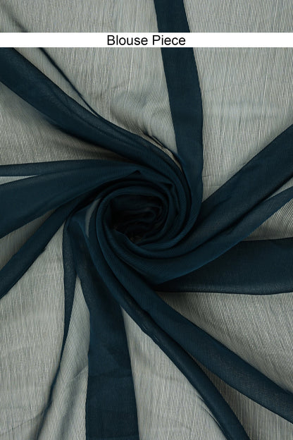 Teejh Sanah Blue Chiffon Ready to Drape Saree