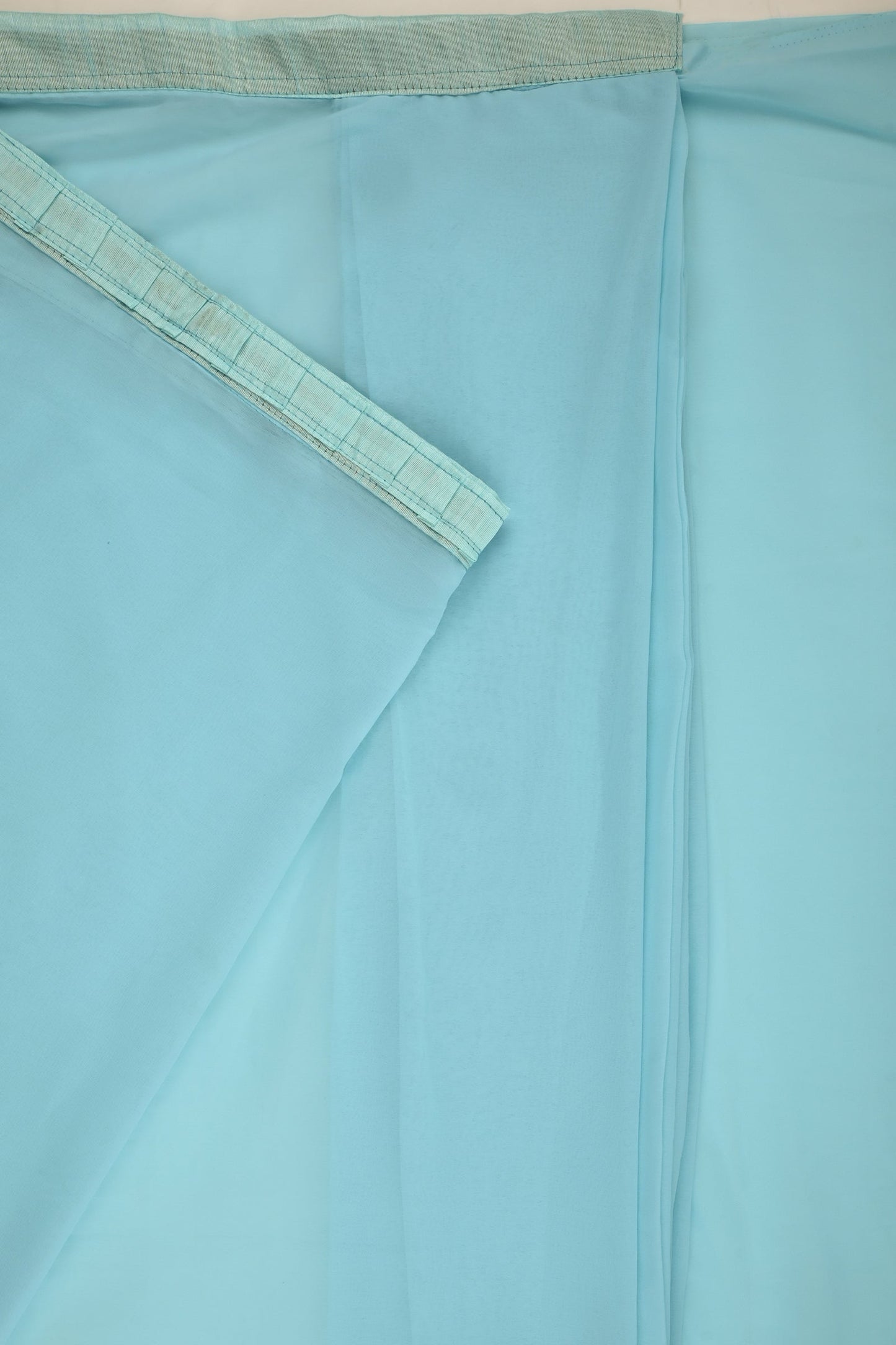 Teejh Farah Turquoise Georgette Ready to Drape Saree