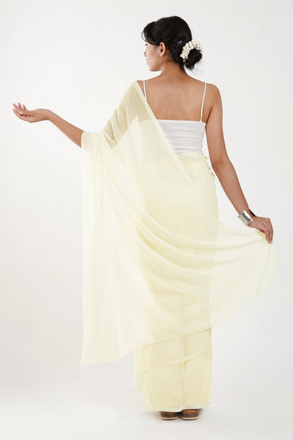 Teejh Farah Cream Georgette Ready to Drape Saree