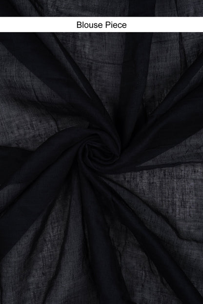 Teejh Kaira Black Mulmul Saree