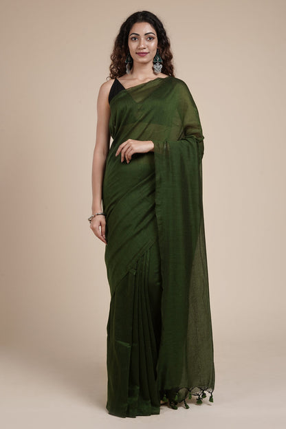 Teejh Kaira Sap Green Mulmul Saree