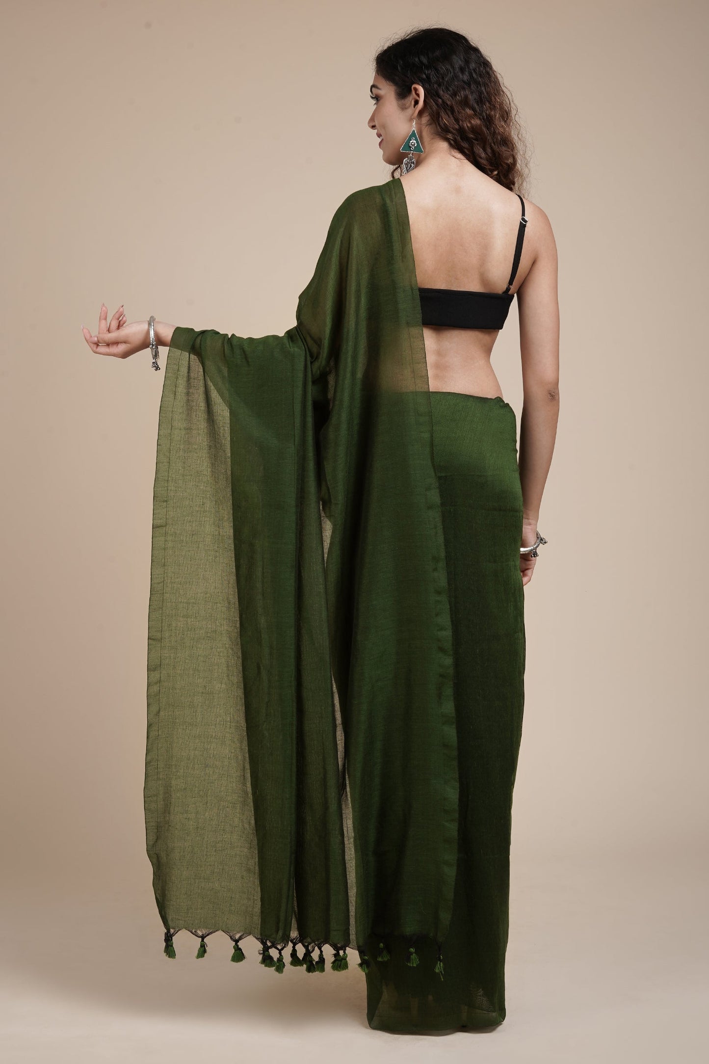 Teejh Kaira Sap Green Mulmul Saree