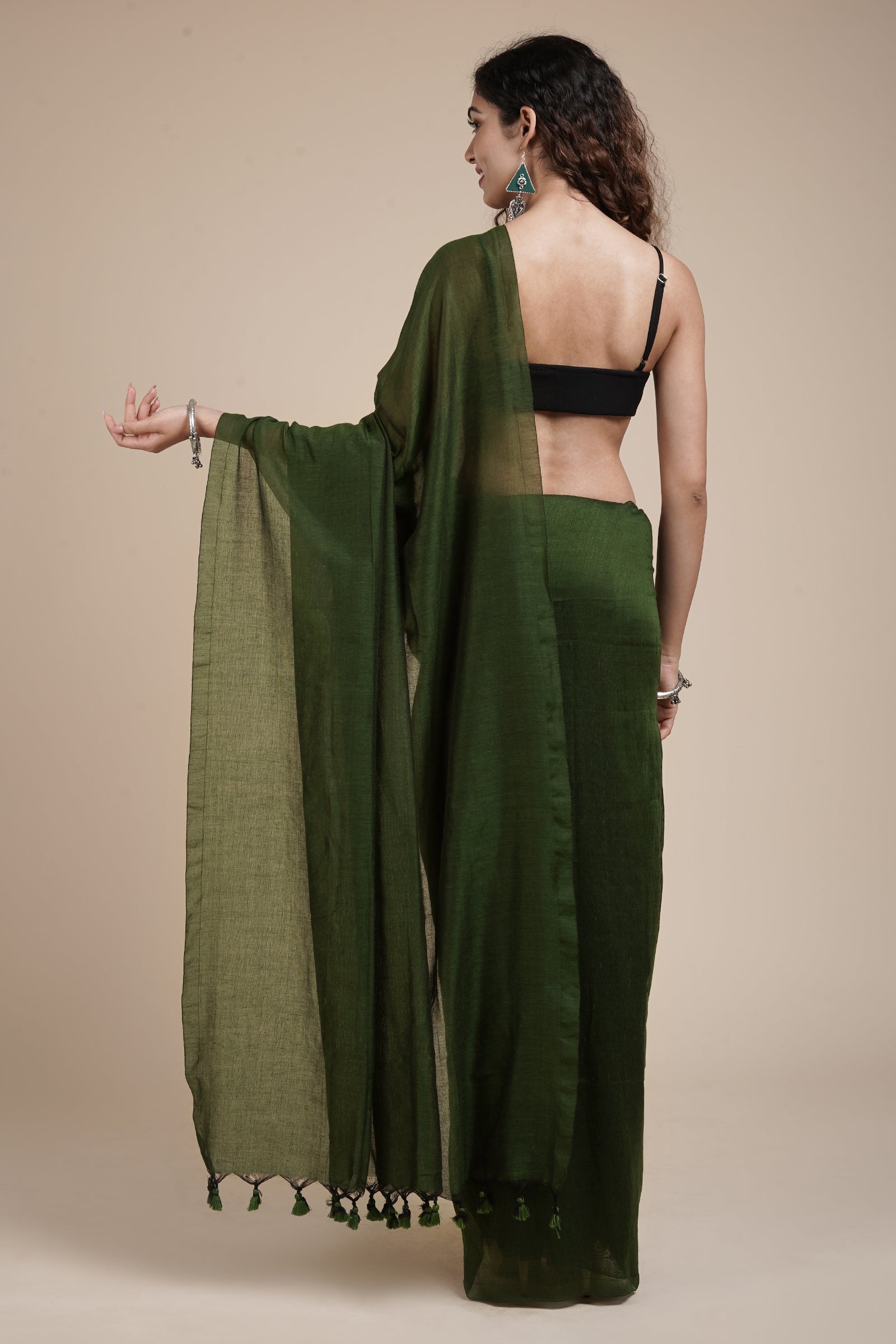 Teejh Kaira Sap Green Mulmul Saree
