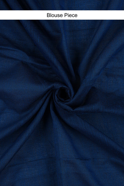 Teejh Kaira Prussian Blue Mulmul Saree