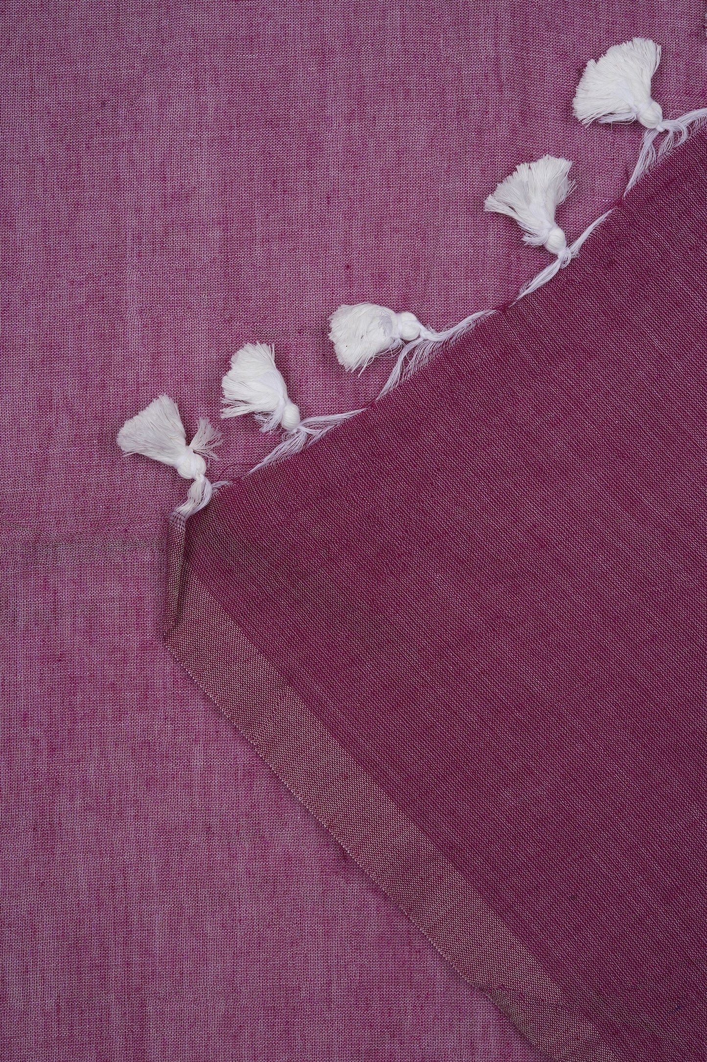 Teejh Iqra Onion Pink & White Mulmul Saree