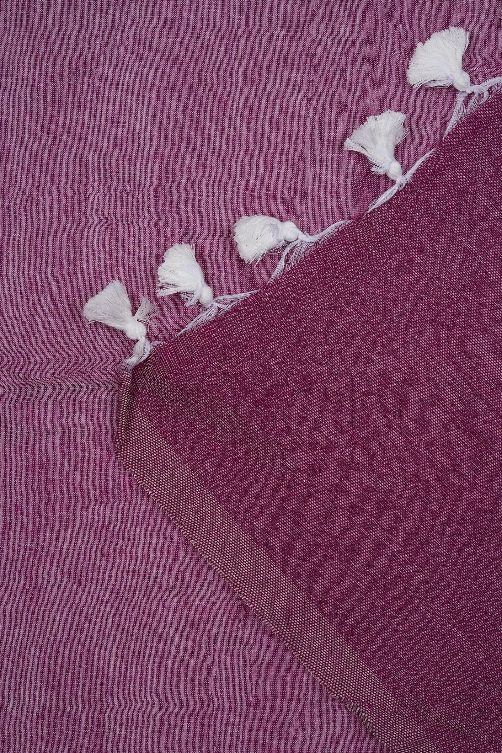 Teejh Iqra Onion Pink & White Mulmul Saree
