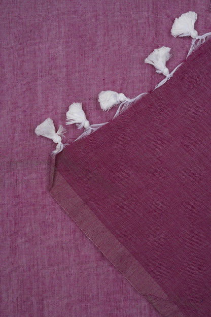 Teejh Iqra Onion Pink & White Mulmul Saree