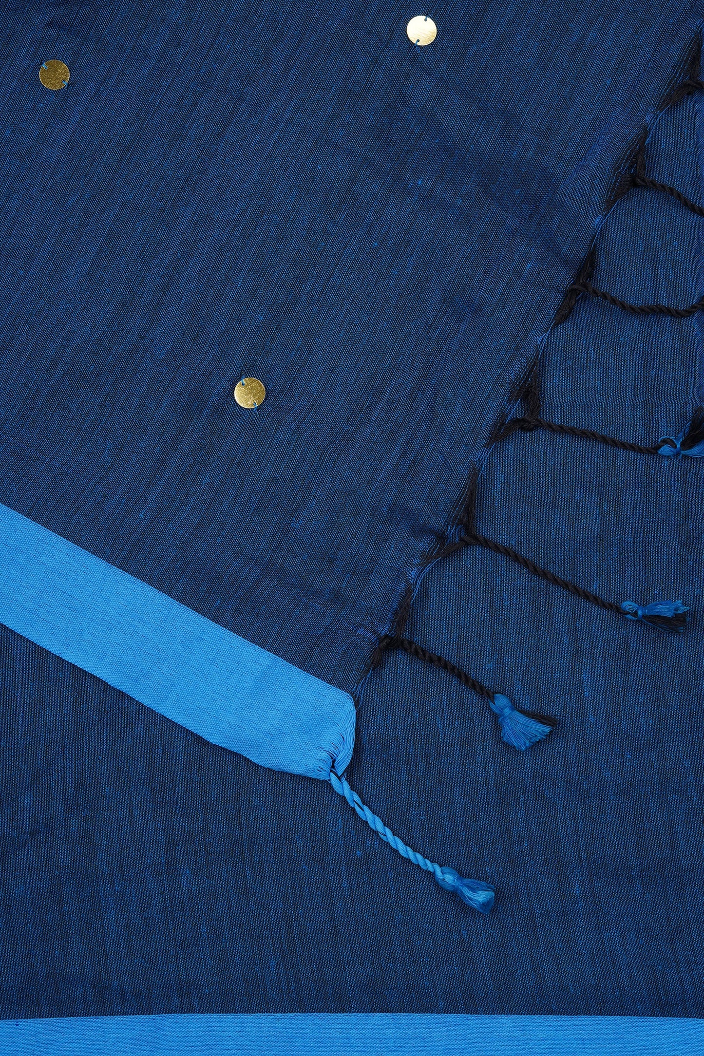 Teejh Savali Blue Mulmul Saree