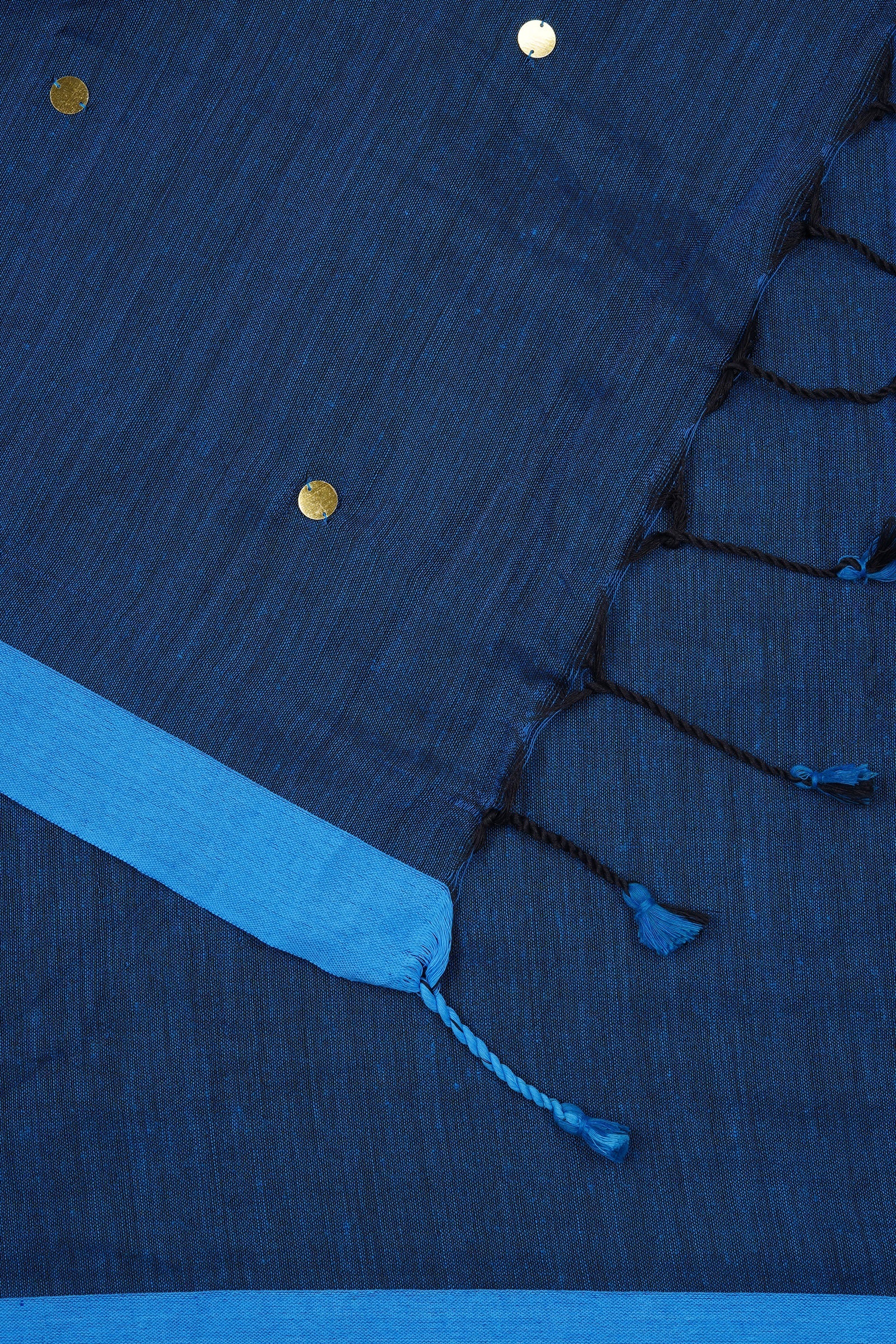 Teejh Savali Blue Mulmul Saree