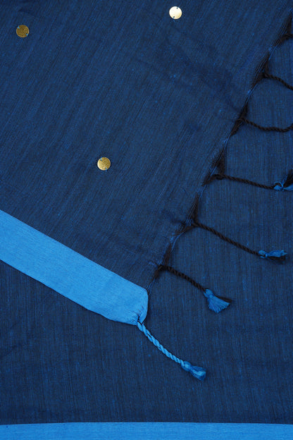 Teejh Savali Blue Mulmul Saree