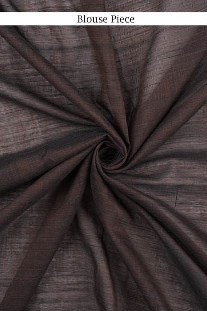 Teejh Savali Brown Mulmul Saree
