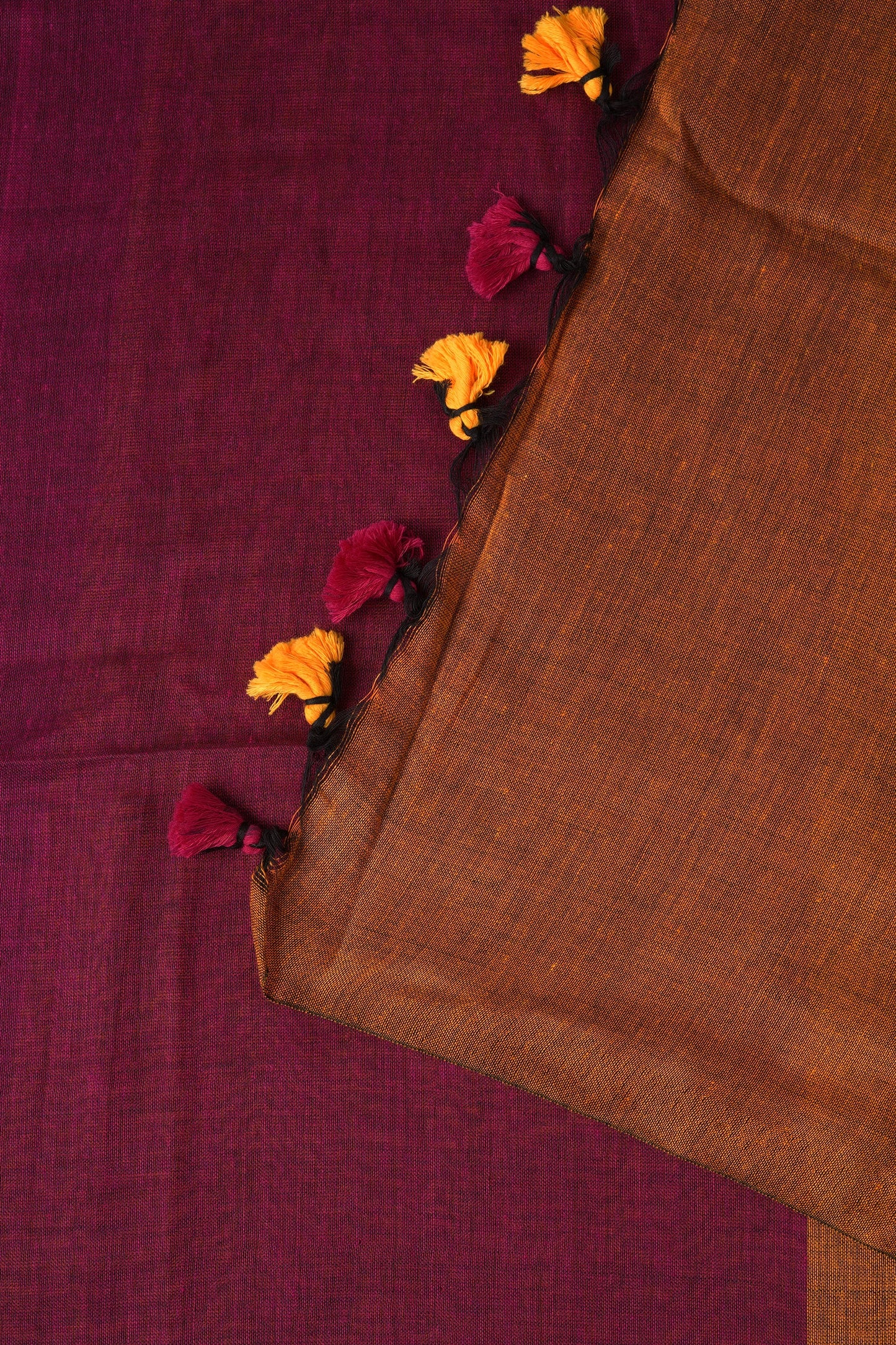 Teejh Varuni Magenta & Mustard Mulmul Saree