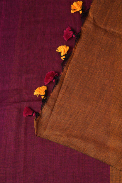 Teejh Varuni Magenta & Mustard Mulmul Saree